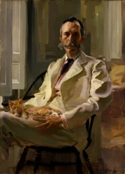 Uomo con il gatto (Henry Sturgis Drinker)